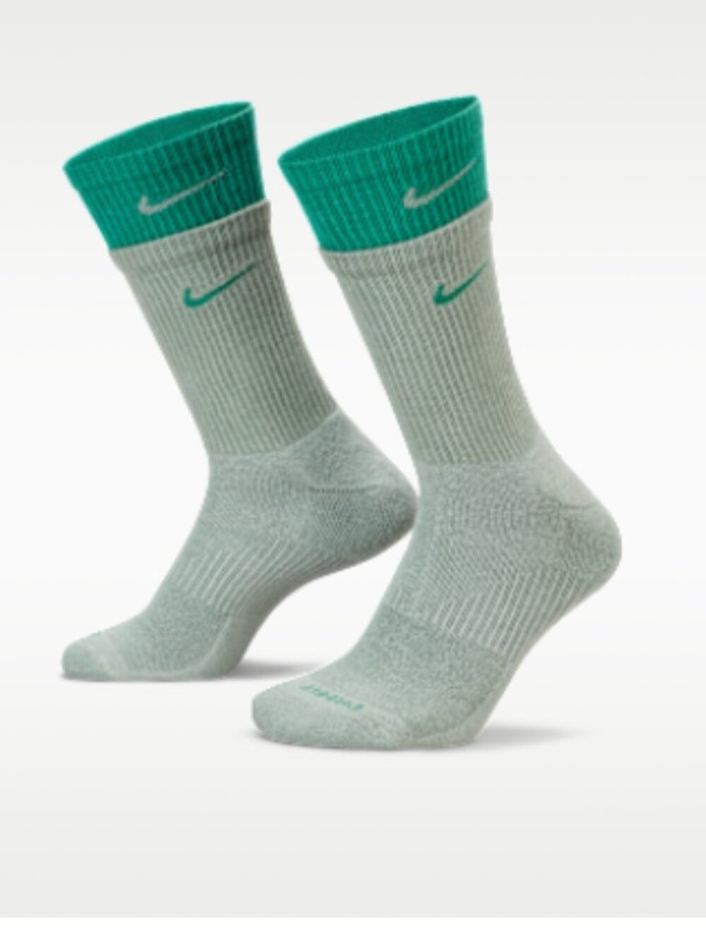 Nike Everyday Plus Cushioned Training Crew Socks, Green (1 pair)